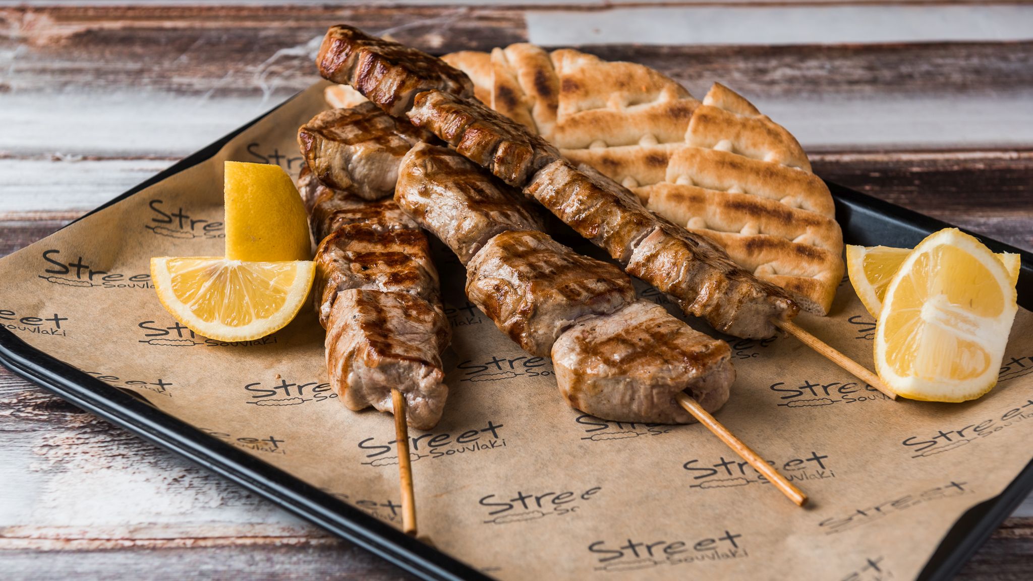 Traditional greek food, souvlaki 